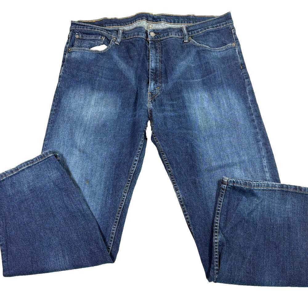 Levi’s 505 Jeans Mens 42x30 Blue Denim Straight Fit Classic Vintage Wash Pants